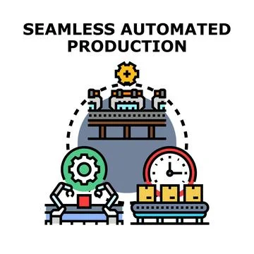 Automated production creating efficient industrial manufacturing process Stock Illustration