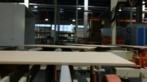 Automated production line of a ceramic tile and porcelain tile plant. A Stock Footage 321055070