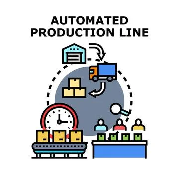 Automated production line creating efficient manufacturing process イラスト素材