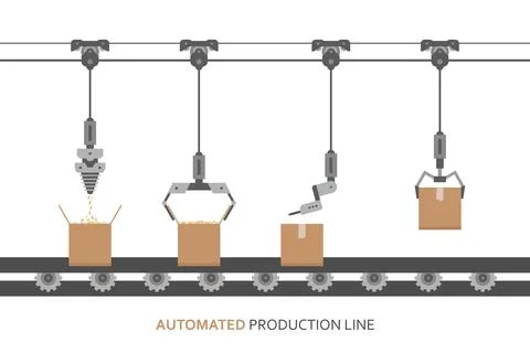 Automated production line Stock Illustration