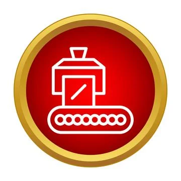 Automated production line machine operating on a conveyor belt Stock Illustration