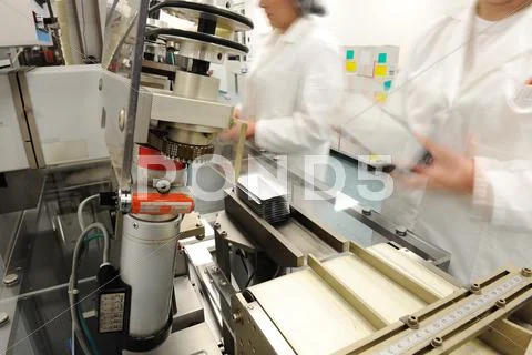 Automated production line in modern factory Stock Photos
