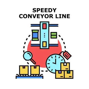 Automated production line optimizing speedy delivery process Stock Illustration