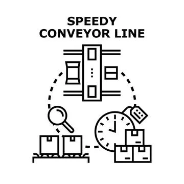 Automated production line optimizing speedy delivery process 库存插图