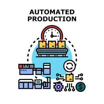 Automated production process icon concept vector Stock Illustration