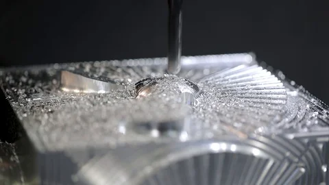 Automated programmed machine for metal processing. CNC milling machine. Lathe Stock Footage 92174556