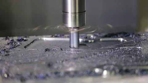 Automated programmed machine for metal processing. CNC milling machine. Lathe Stock Footage 92174702