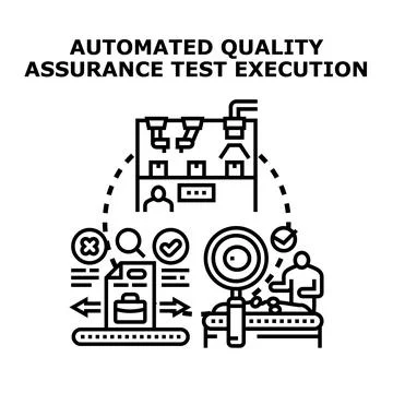 Automated quality assurance test execution concept Stockillustratie