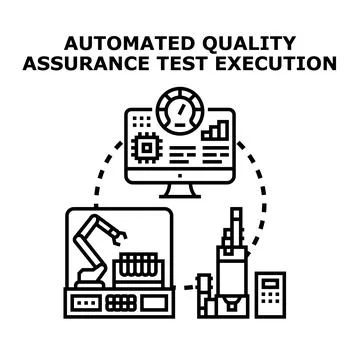 Automated quality assurance test execution process Stockillustratie