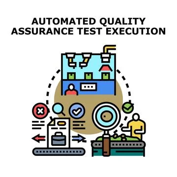 Automated quality assurance test execution concept Stockillustratie