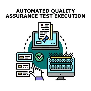 Automated quality assurance test execution process Stockillustratie