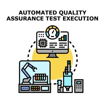 Automated quality assurance test execution process Stock Illustration