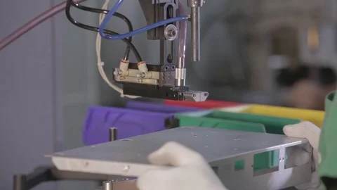 Automated Riveting Stock Footage 69857336