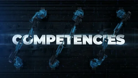 Automated Robot Arm Assembly Line Competence text label. Competence concept. Stock Footage 172482945