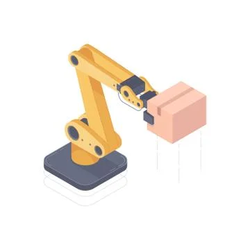 Automated robot arm isometric vector illustration イラスト素材