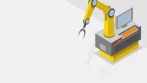 Automated Robot Arm Machine Background for Presentation Vídeo Stock 347198759