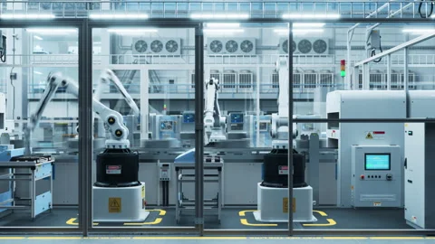 Automated Robotics Assembly Line Stock Footage 260704099