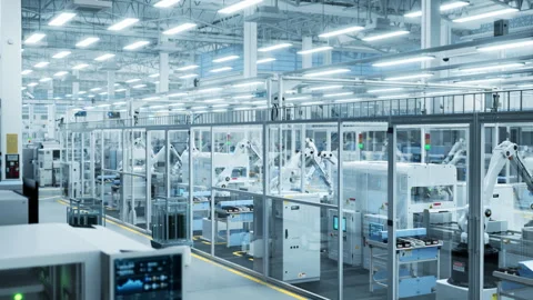 Automated Robotics Assembly Line Video stock 260704349