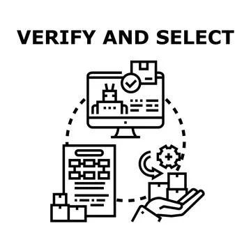 Automated selection process with robot and packages Stock Illustration