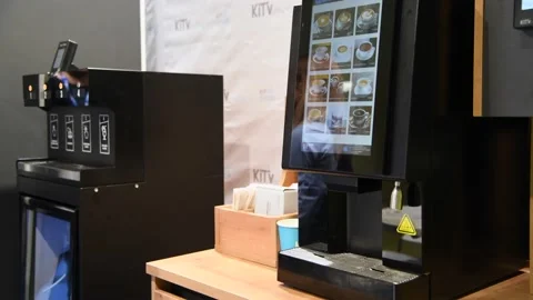 Automated self-service cafe Video stock 237464551