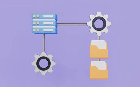 Automated server workflows and system integration processes Stockillustratie