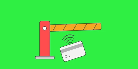 Automated Smart Gate Animation Stock Footage 330093158