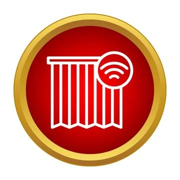 Automated smart home blinds connected to wi fi icon Stock Illustration
