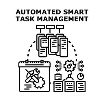 Automated smart task management system concept 스톡 일러스트