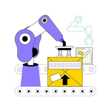 Automated sortation system isolated cartoon vector illustrations. Stock Illustration