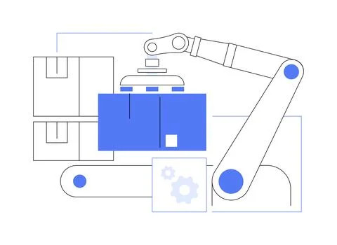 Automated sortation systems abstract concept vector illustration. Stockillustratie