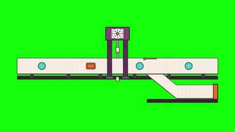 Automated Sorting Process of Geometric Objects on a Conveyor Belt System Stock Footage 347626382