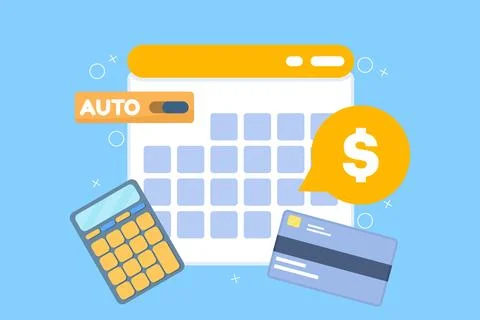 Automated subscription billing system Stock Illustration