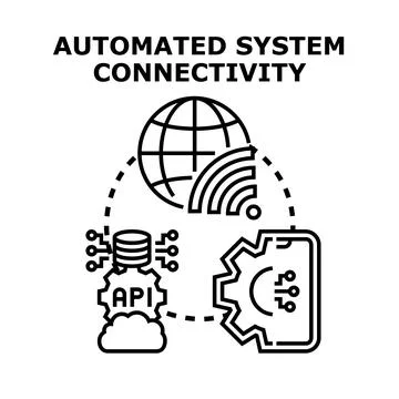 Automated system connectivity and integration concept Illustrazione stock
