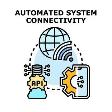 Automated system connectivity and integration concept Illustrazione stock