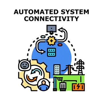 Automated system connectivity and smart infrastructure management Stock Illustration