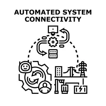 Automated system connectivity and smart infrastructure management Illustrazione stock