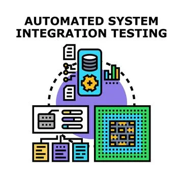 Automated system integration testing development concept Stockillustratie