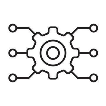 Automated system line icon vector for graphic design, logo, web site, social Illustrazione stock