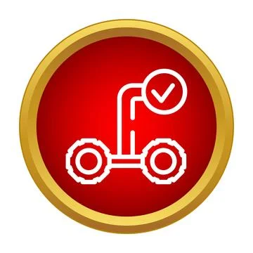 Automated system verification checkmark success icon Stock Illustration