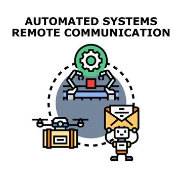 Automated systems enabling remote communication and smart processes イラスト素材
