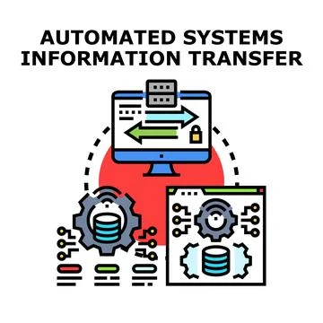 Automated systems information transfer and data exchange Stock Illustration