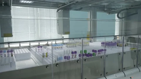Automated systems for pre and postanalytical processing of samples. Stock Footage 139064149