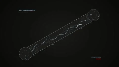 Automated Target Identification Correlation HUD Seamless Stock Footage 342013115