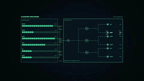 Automated Target Identification HUD Seamless Loop Stock Footage 342013290