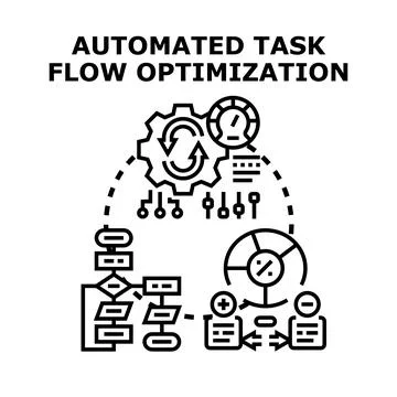 Automated task flow optimization process vector concept Stock Illustration