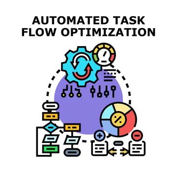 Automated task flow optimization process vector concept Stock Illustration