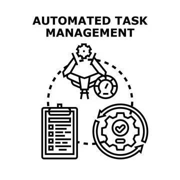 Automated task management and process optimization Stock Illustration