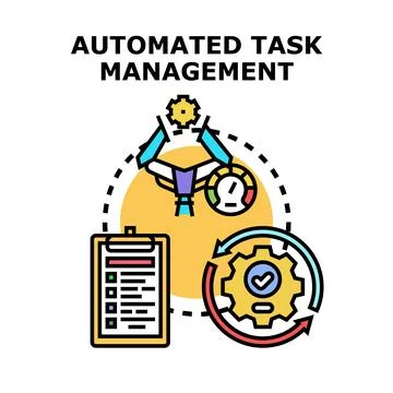 Automated task management and process optimization Stock Illustration