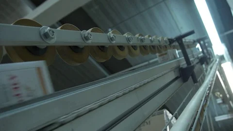 Automated tea packing line, tea in packing, Russian tea production Stock Footage 75477307