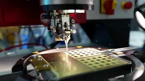 Automated technology, robotization, production, production concept. Computer Video stock 152615189